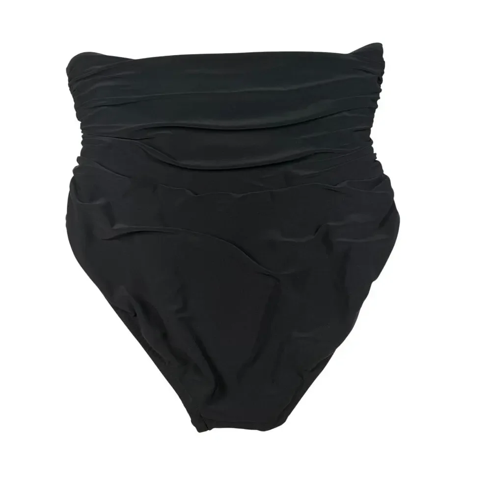 Trimshaper Bikini Bottom Women's Size 10 Black High Waisted Tummy Control NWT
